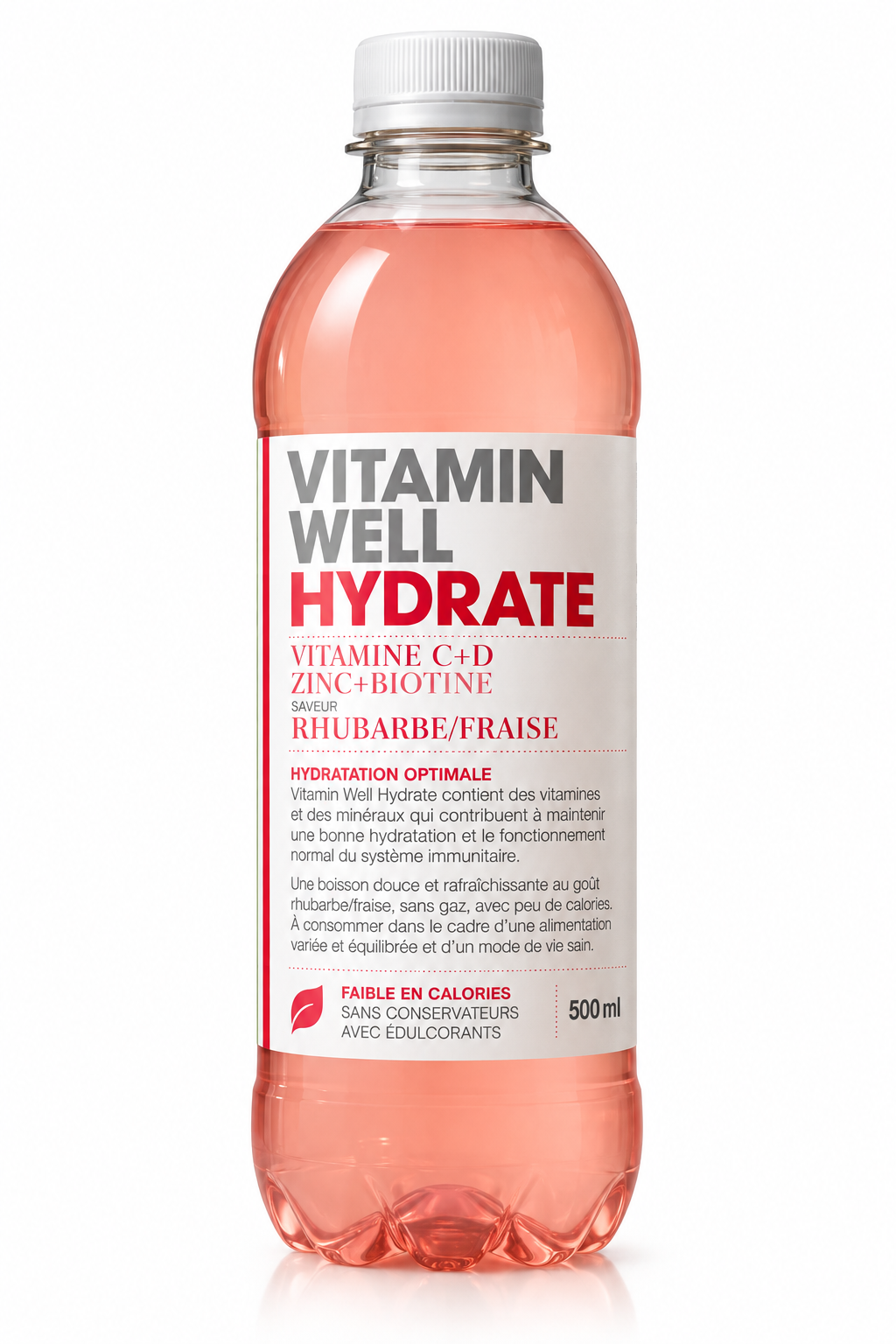 Vitamin Well Hydrate – Rhubarbe/Fraise – 500 ml