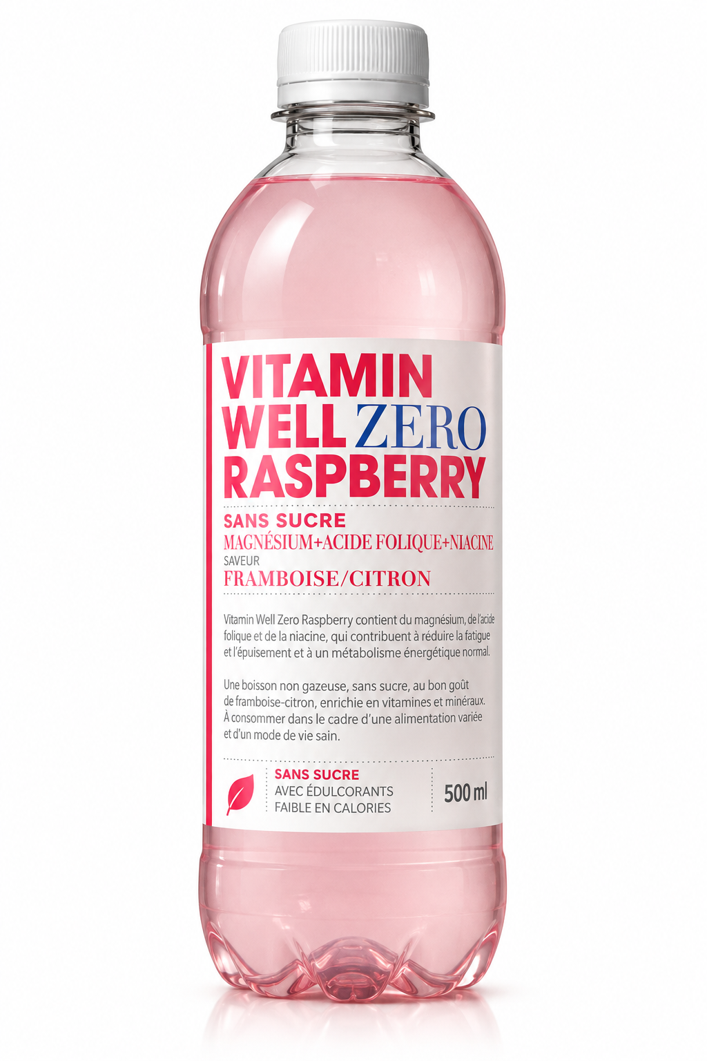 Vitamin Well Zero Raspberry – Framboise/Citron – 500 ml 🍓🍋
