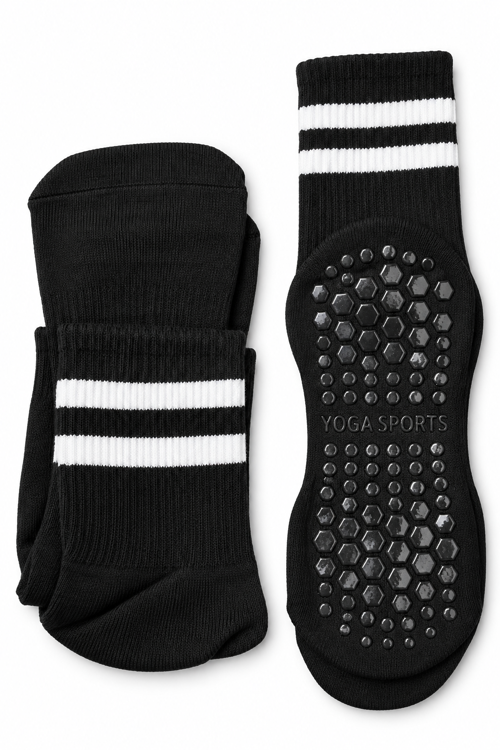 Chaussettes antidérapantes Yoga & Pilates – Noir / Blanc