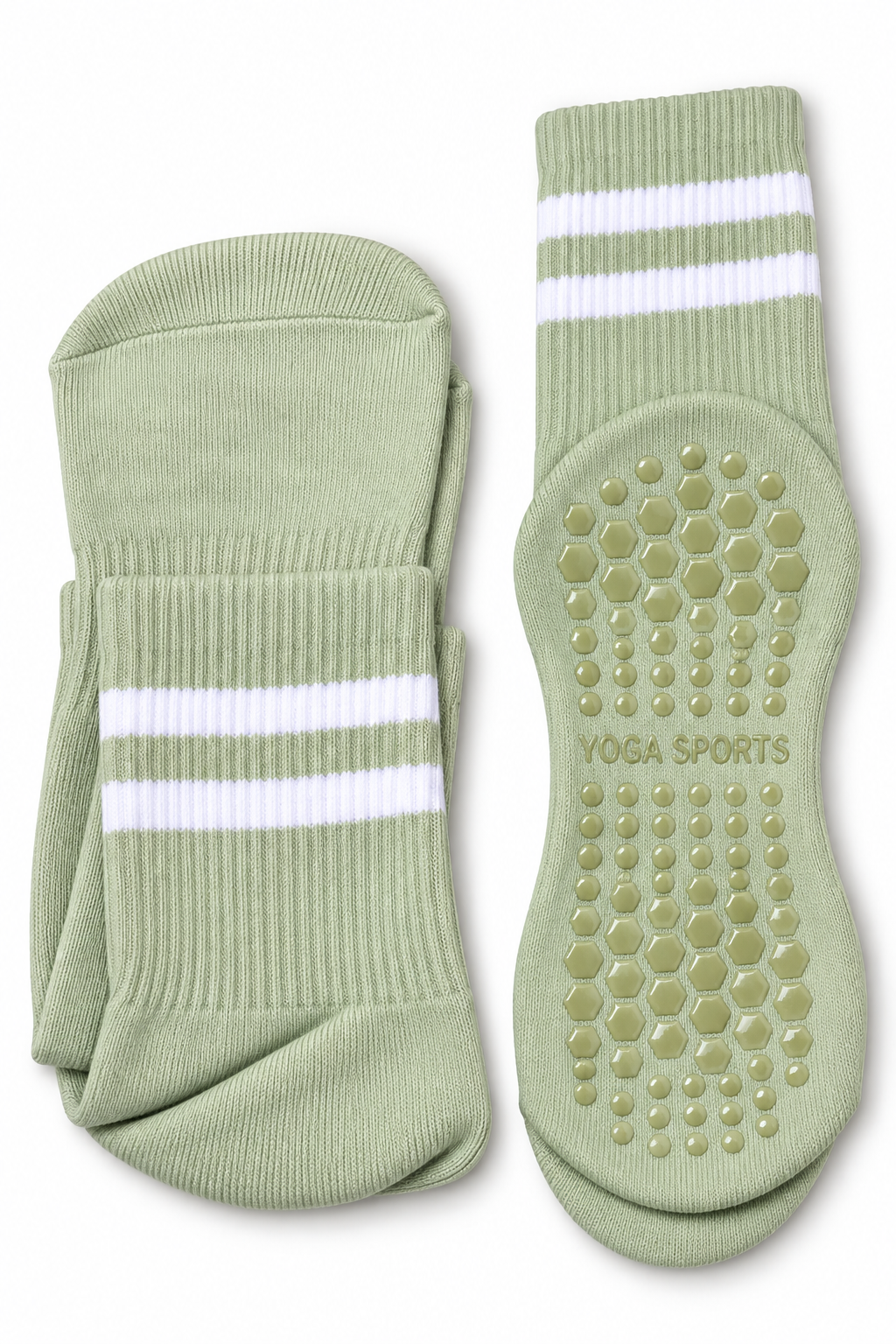 Chaussettes Antidérapantes Yoga & Pilates – Vert Sauge